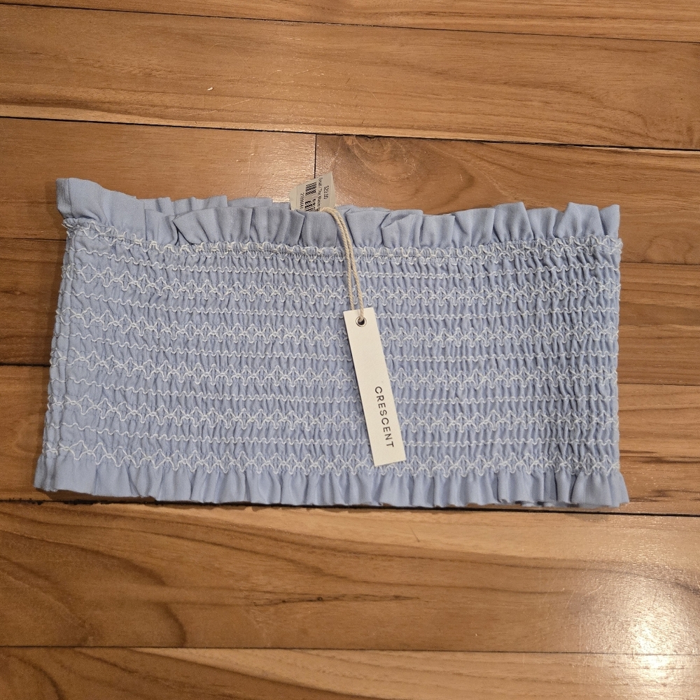 NWT Crescent Blue Crop Top